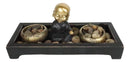 Ebros Baby Buddha Monk Twin Tea Light Votive Candle Holder Zen Garden Rocks Figurine