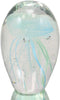 Ebros Gift Nautical Teal Blue and Green Hand Blown Glass Art Glow in The Dark Jellyfish Figurine Coastal Ocean Under The Sea Paperweight Office Desktop Table Decor Accent