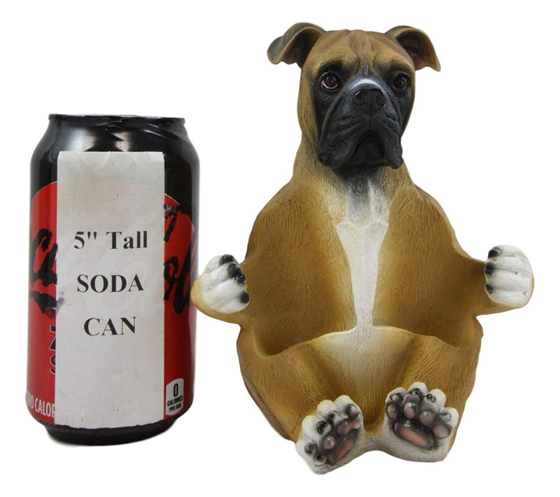 Ebros Fawn Boxer Puppy Dog Hugging Glass Salt Pepper Shakers Holder 6.25"High