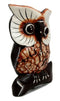 Balinese Wood Handicrafts Forest Owl Family Set of 3 Decorative Figurines 6"H