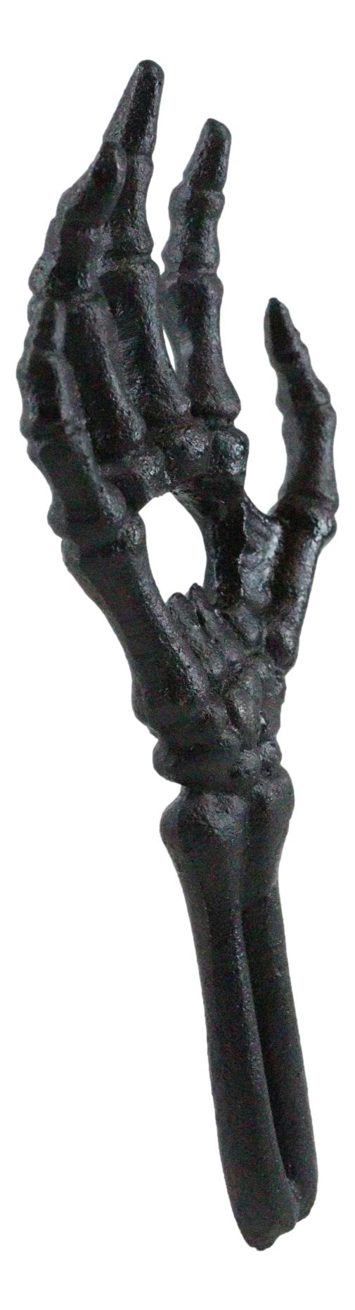 Skeleton Hand Graduation Cap Rustic Cast Iron Black Gothic Skeletal Bone Skeleton Hand Bottle Cap O ...