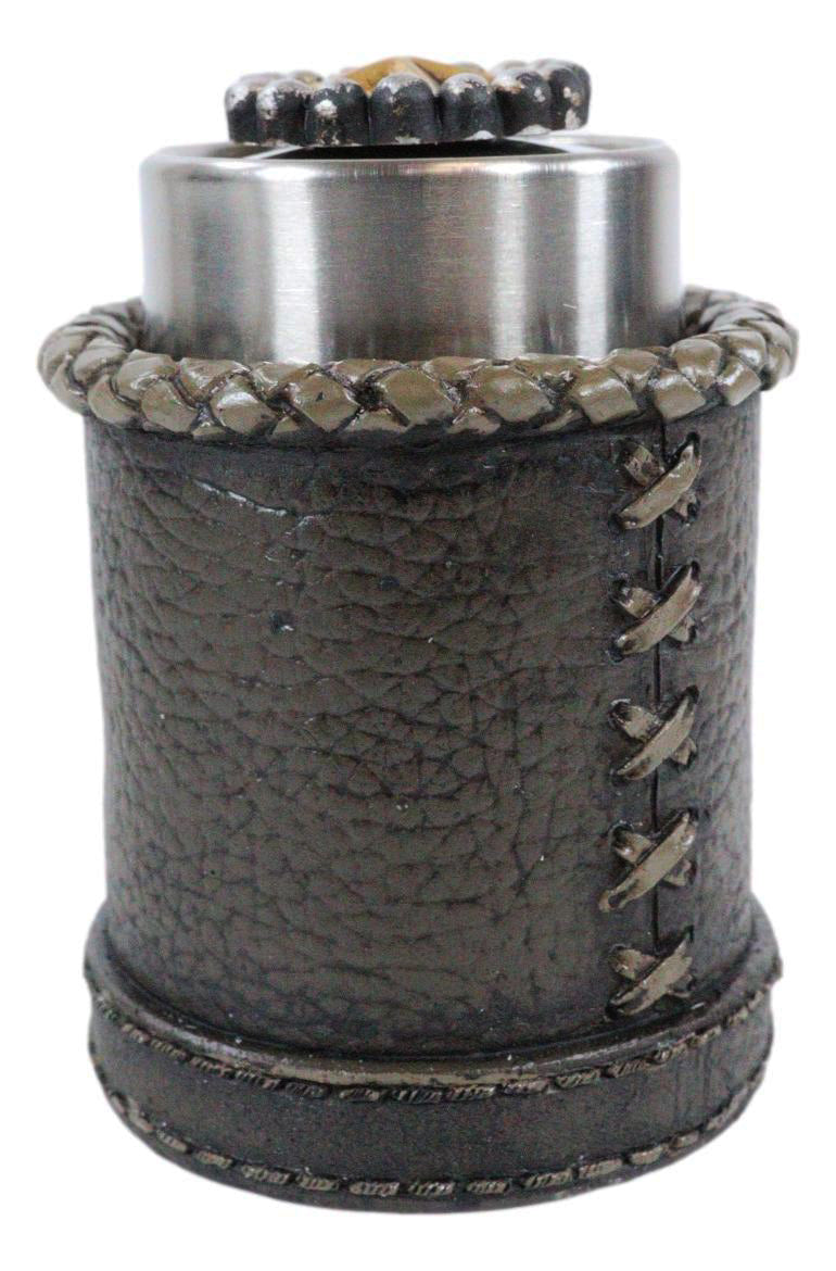 Rustic Lone Western Star Cowboy Sheriff Toothpick Holder With Spring Barrel - Ebros Gift