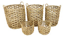 Western Farmhouse Stylish Hand Woven Nesting Storage Wicker Baskets Set Of 5