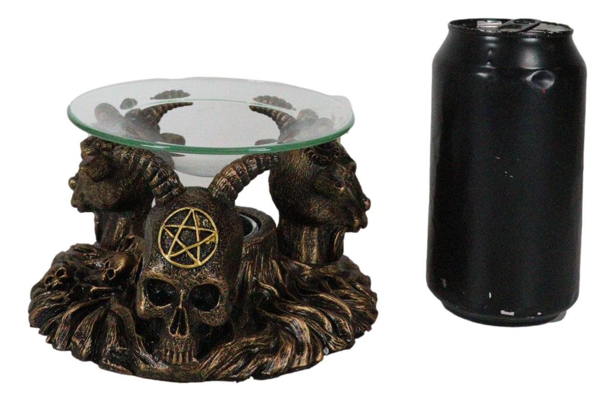 Pagan Occult Baphomet Sabbatic Goat Skull Demon Candle Oil Tart Scent Burner