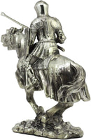Ebros Medieval Suit of Armor Knight Jousting On Horse Statue Medieval Tournament Heavy Cavalry Champion with Lance Decorative Figurine