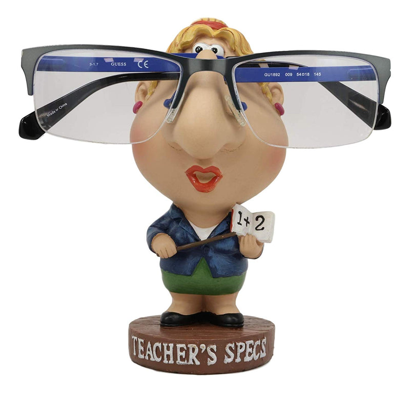 Lady Math Teacher Novelty Gifts Whimsical Eyeglass Spectacle Holder Decor Statue