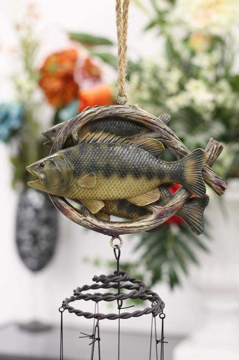 Fishing Marine Freshwater Striped Bass Fish Hanging Mobile Wind Chime Decorative