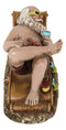 Whimsical Vacation Santa Claus Enjoying Cocktail Drink On Beach Chair Figurine