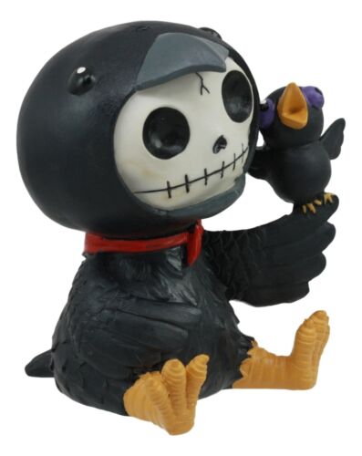 Large Furrybones Raven Suit Leopold Skeleton Statue 3.5"H Raven Crow Furry Bones