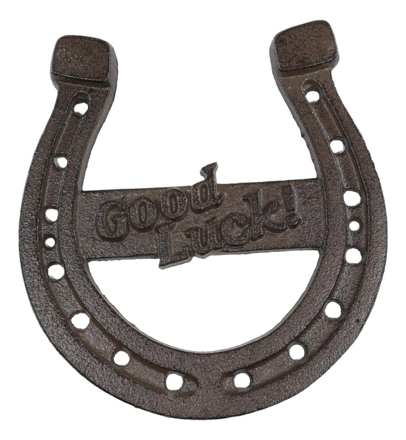 Pack Of 2 Rustic Western Cast Iron Horseshoe Good Luck Sign Wall Decor Plaque