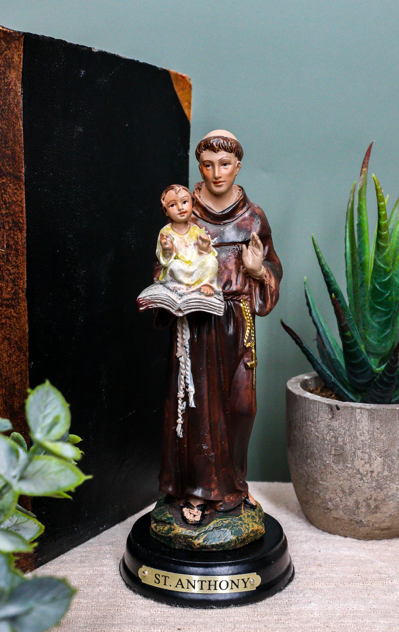 Ebros Gift Saint Anthony Carrying Baby Jesus Decorative Figurine 5.5" Tall