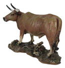 Western Lifelike North American Texas Longhorn Cattle Cow Steer Figurine 11.5"L