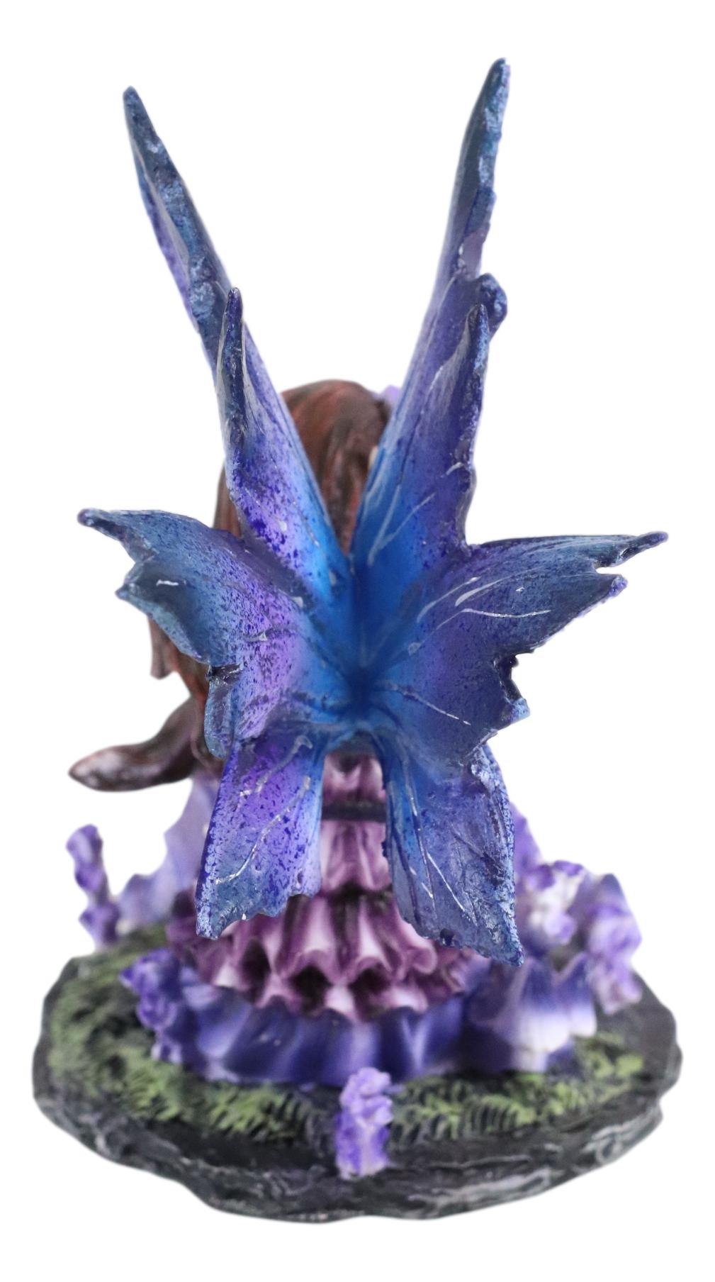 Ebros Sleeping Meadow Lavender Girl Fairy Garden Statue Lazy Summer Day Napping Fairy