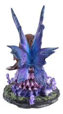 Ebros Sleeping Meadow Lavender Girl Fairy Garden Statue Lazy Summer Day Napping Fairy