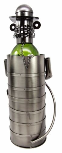 Fireman Fire Fighter 911 Emergency Hand Made Metal Wine Bottle Holder Caddy