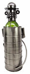 Fireman Fire Fighter 911 Emergency Hand Made Metal Wine Bottle Holder Caddy