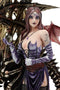 Large 26"H Gothic Soothsayer Psychic Fairy & Bone Skeletal Ghost Dragon Statue