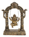 Hindu Supreme God Baby Ganesha Divine Child On Swing With Mooshika Mouse Statue