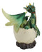 Whimsical Smiling Green Hatchling Baby Dragon Hatchling In Egg Shell Figurine