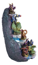 Ebros Fantasy 12 Mini Dragons With LED Lighted Glacier Mountain Display Figurine Set