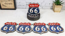Vintage Classic Road Trip Iconic Route 66 Highway Sign Truck Tire Coaster Set