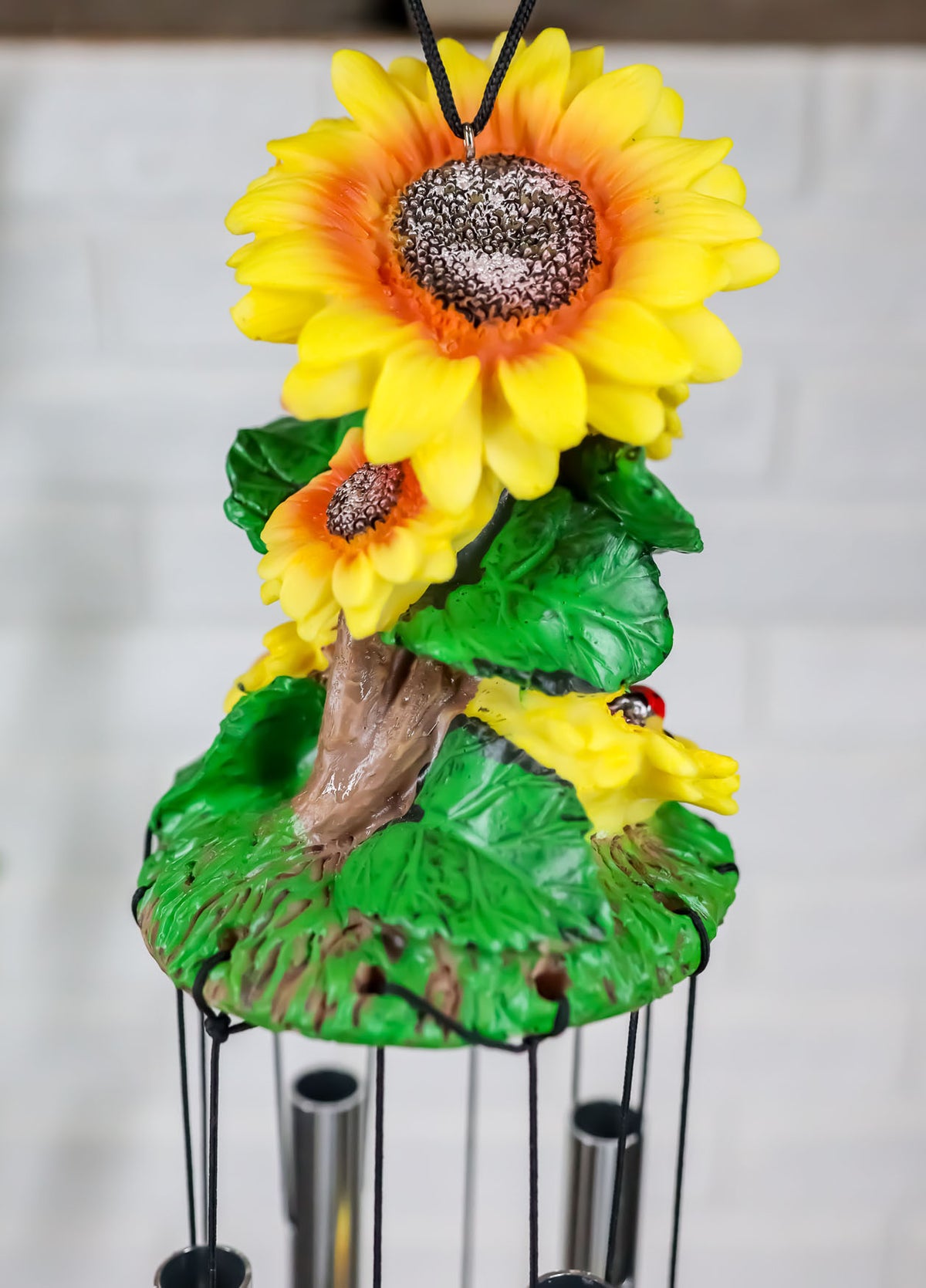 Ebros Spring Sunflowers Bloom Resonant Relaxing Wind Chime Patio Garden - Ebros Gift