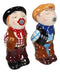 Western Cowboy Kissing Cowgirl Magnetic Ceramic Salt And Pepper Shakers Set