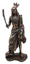 Ebros Native American Indian Eagle Warrior With Feather & Ceremonial Pipe Figurine