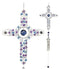 Amazing Grace Floral Cross With Gemstones Resonant Relaxing Wind Chime 40" Long