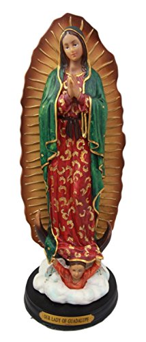 Ebros Gift Our Blessed Virgin Lady of Guadalupe Holy Mother Catholic Divinity Figurine 12" H with Brass Plate Base