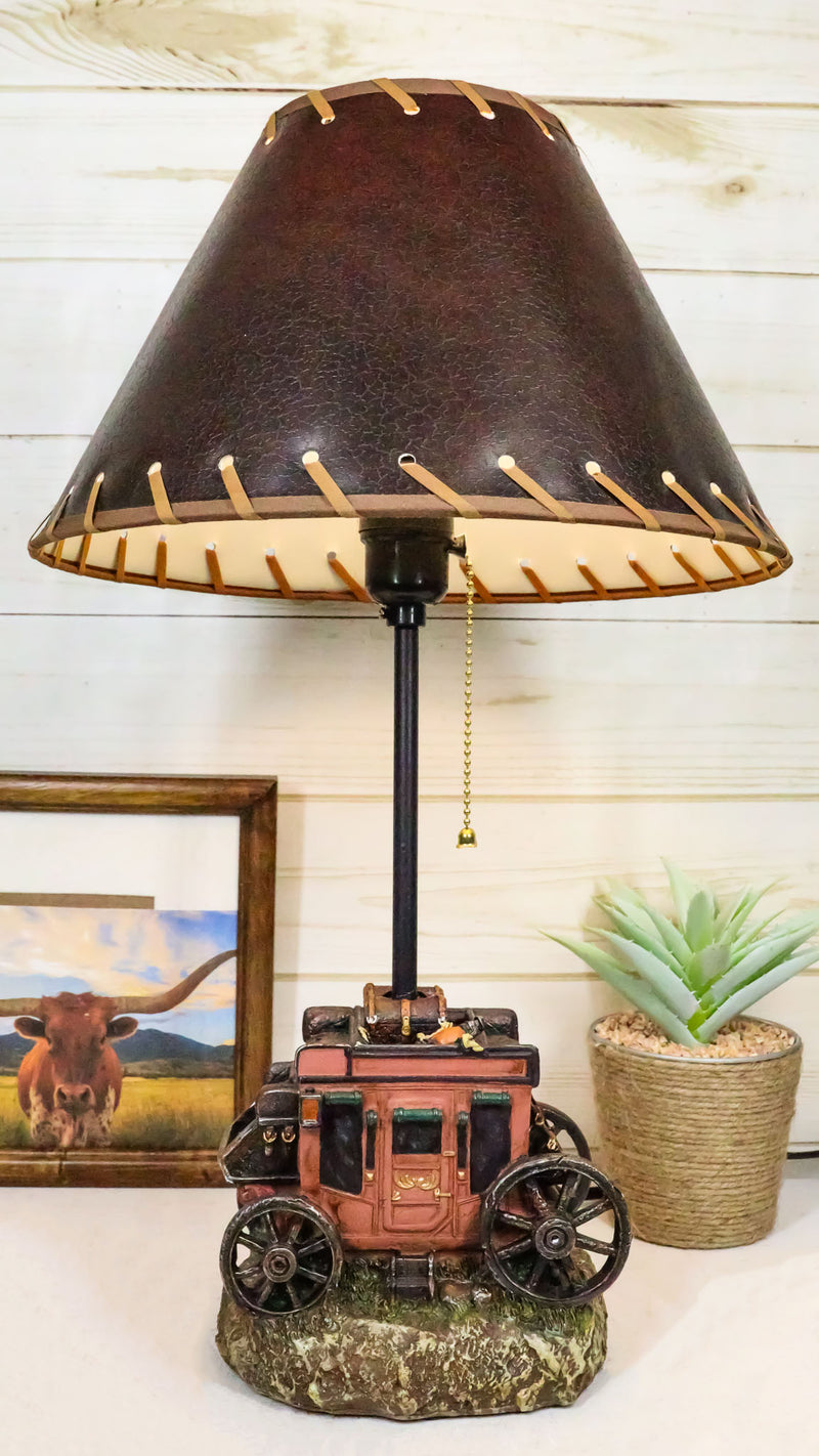 Rustic Western Classic Charming Fancy Chuckwagon Covered Wagon Table Lamp Decor