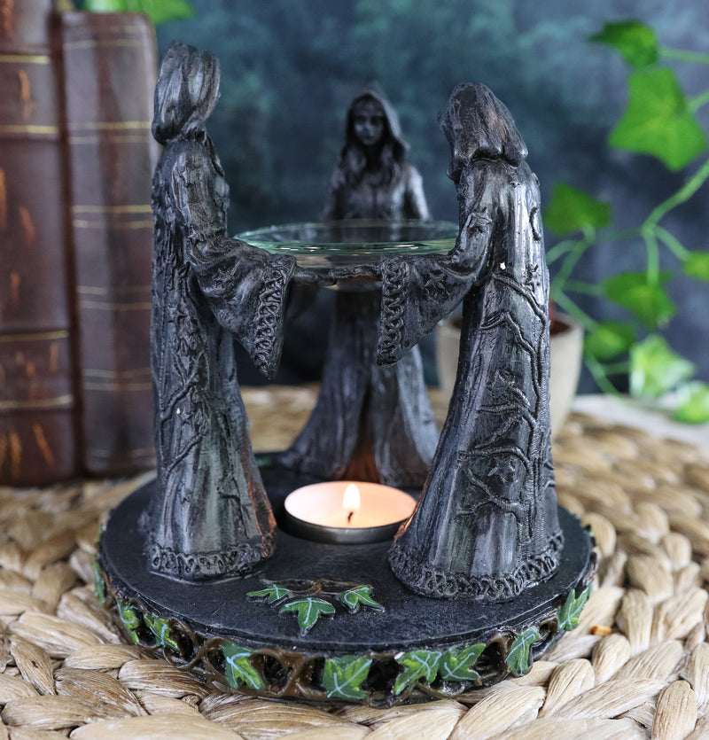 Ebros Triple Goddess Maiden Mother & Crone Candle Holder Oil Wax Warmer Diffuser 5.8"H