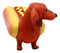 Cute Doxie Collection Hot Dog Wiener Ketchup And Mustard Dachshund Figurine 6"L