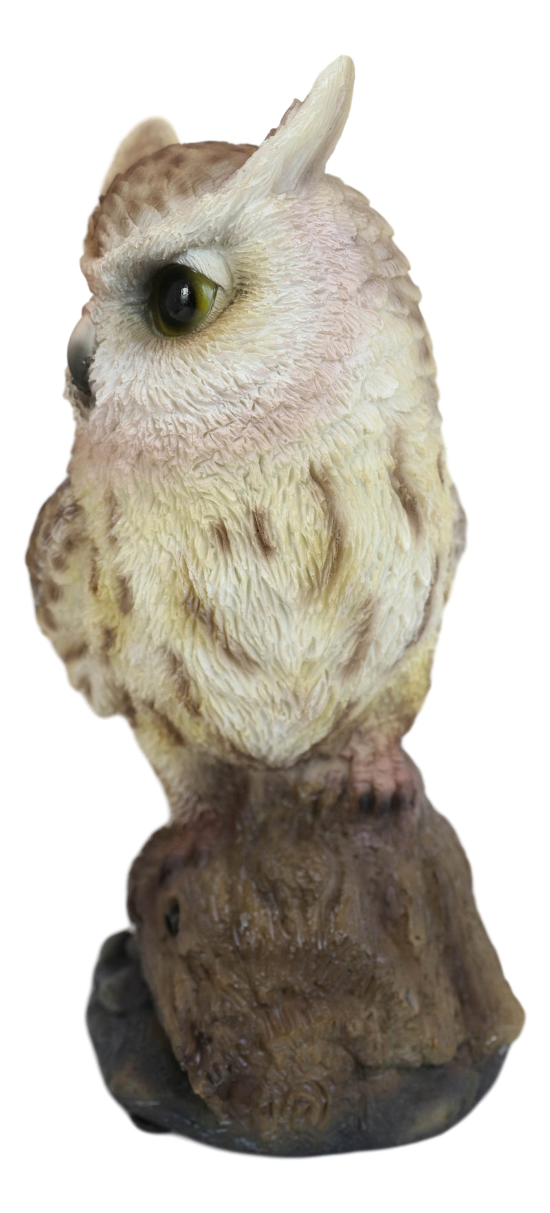 Eagle Owl Owlet Baby On Tree Stump With Motion Sensor Live Hooting Sound Statue