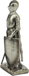 Ebros Holy Roman Empire Crusader Knight with Sword and Shield On Guard Statue 7" Tall