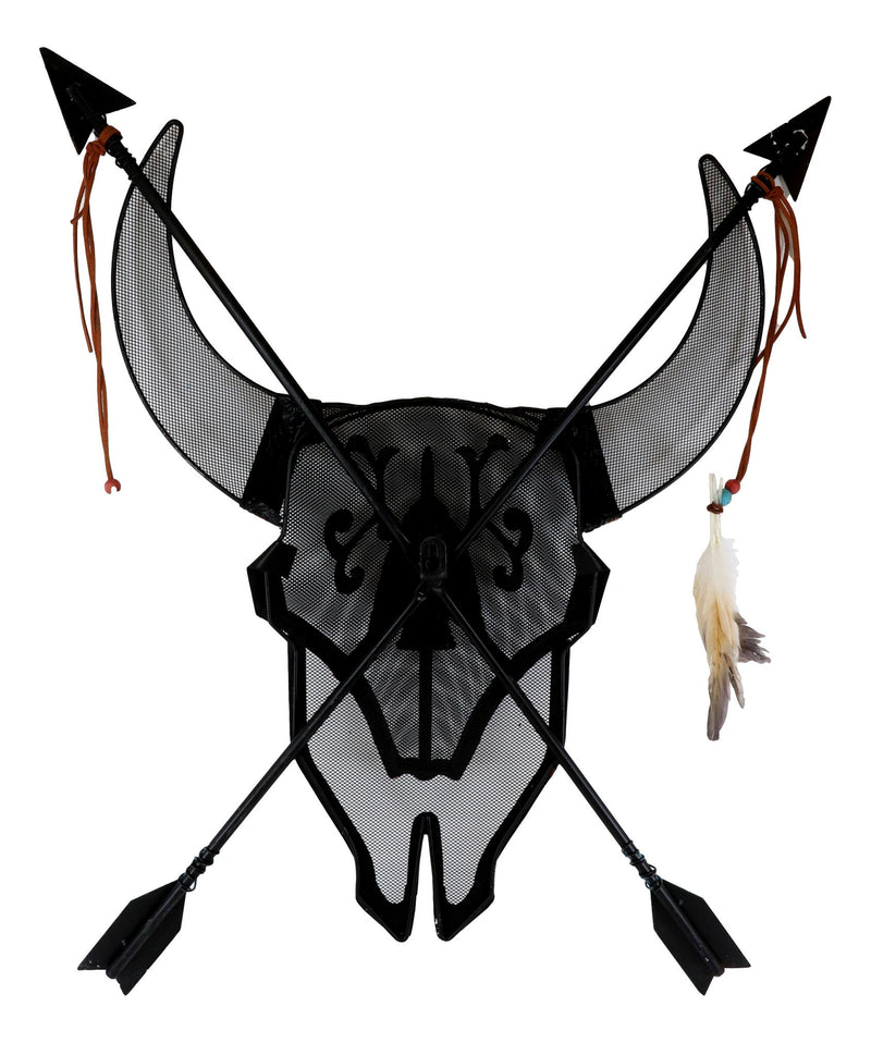 Western Dreamcatcher Indian Warpath Bull Bison Skull Crossed Arrows Wall Decor