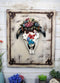 Rustic Western Lizard Gecko Cow Skull With Colorful Roses Wall Decor Plaque