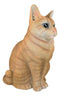 Lifelike Pet Pal Sitting Feline Striped Orange Tabby Cat Statue 12.75"Tall