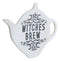 Ebros Wicca Pentagram Moons Witches Brew Hex Ceramic Tea Spoon / Bag Holder Rest Plate