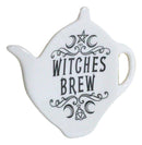 Ebros Pack Of 2 Wicca Moons Witches Brew Hex Ceramic Tea Spoon / Bag Holder Rest Plate
