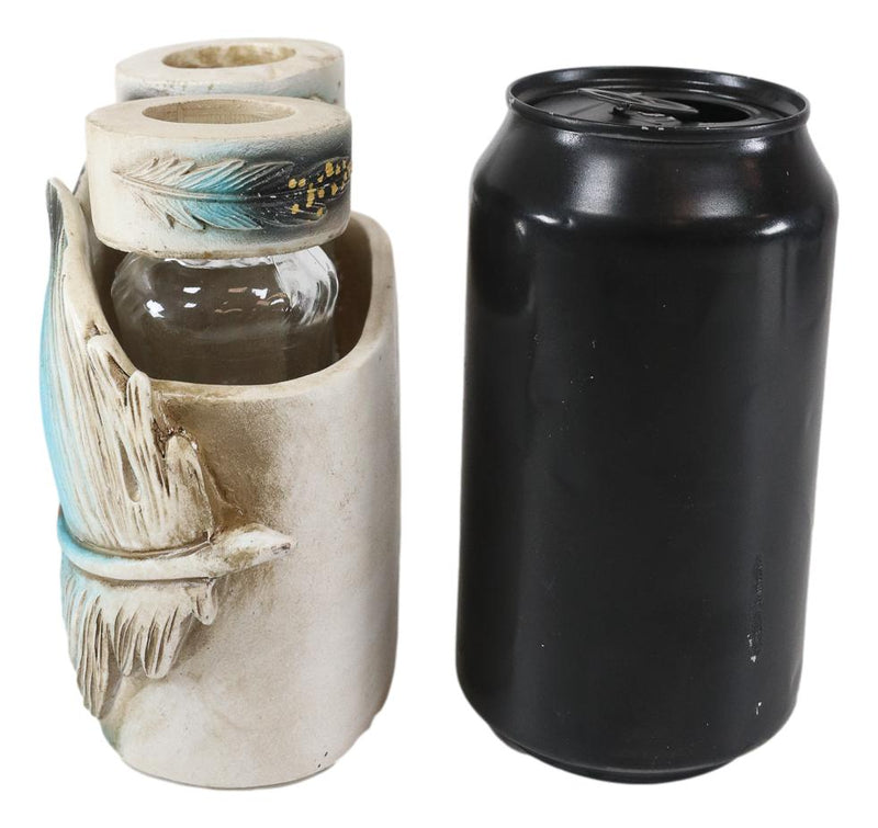 Southwestern Indian Dreamcatcher Feather Salt And Pepper Shakers Holder Set