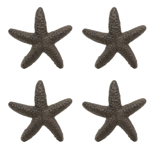 Ebros Cast Iron Ocean Coral Sea Star Shell Starfish Decorative Accent Statue in Rustic Bronze Finish 4.5" Wide Nautical Coastal Themed Decor for Wedding Beach Party Home Decorations DIY Crafts (4)
