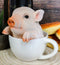 Ebros Adorable Teacup Pig 5.25"H Realistic Animal Collectible Statue with Glass Eyes