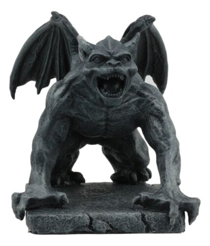 Ebros Winged Demonic Bull Gargoyle Statue Gothic Night Crawler Sentry Stone Devil - Ebros Gift