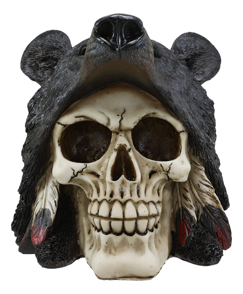 Ebros Warrior Big Bear Headdress Skull Statue Gothic Figurine 5.5" Height