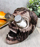 Ebros Zombie Salt and Pepper Shakers Holder Set with Glass Shakers 5.5" H