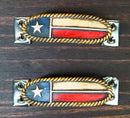 Set Of 2 Western Texas Lone Star Flag Drawer Cabinet Door Bar Pull Knobs Accent