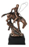 Native Indian Warrior Hunter With Rifle And Rope On Horse Figurine With Base