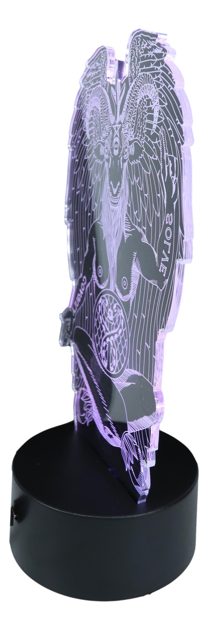Ebros Sabbatical Goat Baphomet Acrylic Panel Colorful LED Night Light