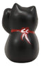 Ebros Japanese Lucky Charm Beckoning Cat Black Maneki Neko With Baby Bib Mini Figurine